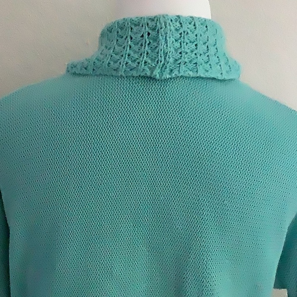 JM Collection - SWEATER Size S Aqua - 100% Cotton - Picture 6 of 9